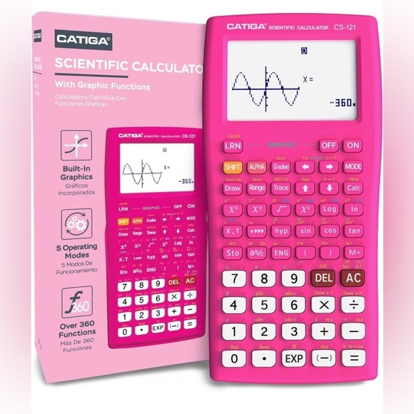 Catiga Pink Scientific Calculator with graphic functions - Picture 1 of 3